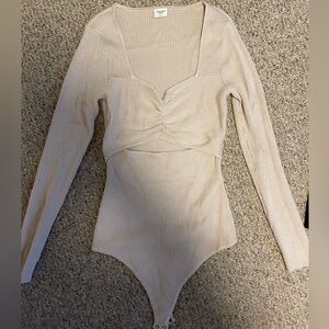 ABERCROMBIE AND FITCH CLINCHED CUTOUT SWEATER BODYSUIT